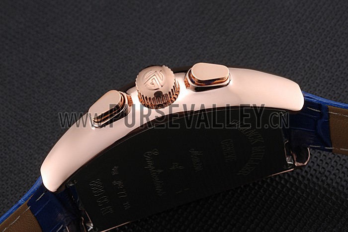 Franck Muller Casablanca Blue Croco Leather Strap Blue Dial 80278