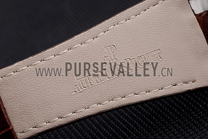 Swiss Audemars Piguet Royal Oak Offshore White Dial Stainless Steel Case Brown Leather Strap 622848