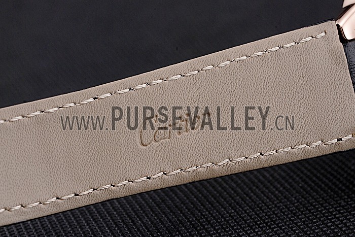 Cartier Ballon Bleu Black Dial Gold Case Black Leather Strap