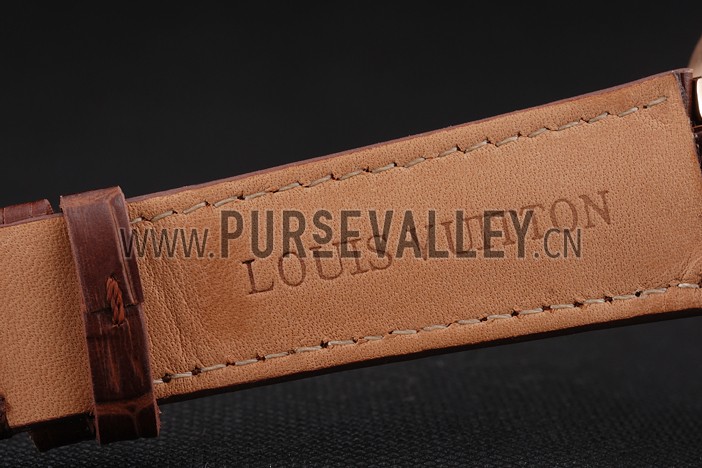 Louis Vuitton Tambour LV277 Tourbillon Brown Dial Rose Gold Case Brown Leather Strap