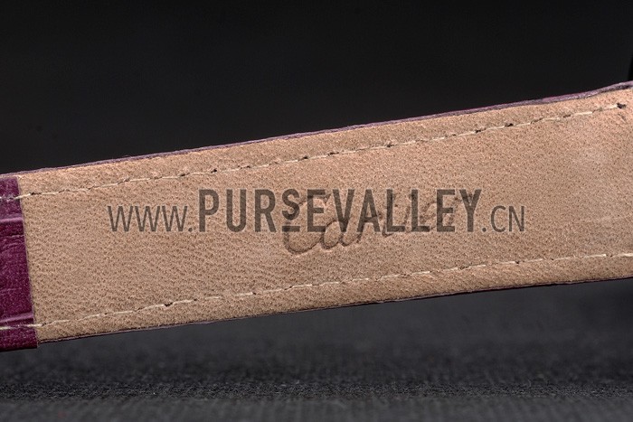 Cartier Ballon Bleu 38mm White Dial Stainless Steel Case Purple Leather Bracelet