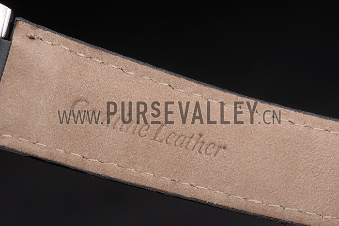 Cartier Ballon Bleu 38mm Black Dial Stainless Steel Case Black Leather Bracelet