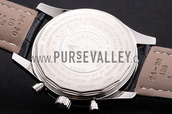 Breitling Navitimer World Black Dial Black Leather Bracelet 622513