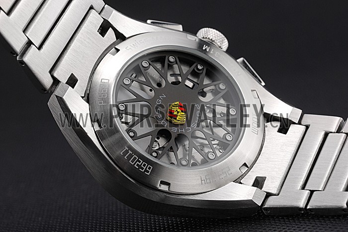 Porsche Dashboard Polished Stainless Steel Strap White Dial 80305