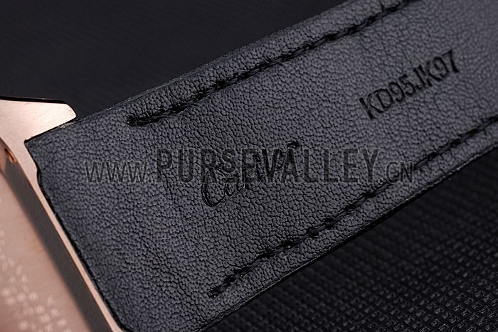 Swiss Cartier Santos Rose Gold Bezel with Black Dial and Black Fabric Strap sct39 621523