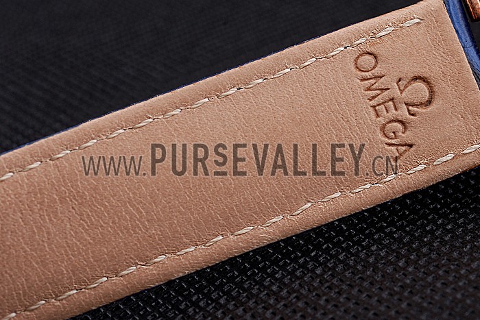 Omega Sochi Petrograd White Dial Gold Case Blue Leather Strap 622820