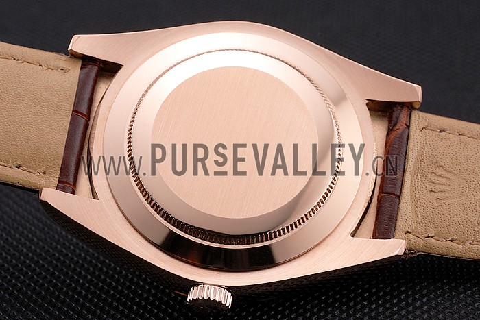 Rolex Sky Dweller Brown Dial Rose Gold Case Brown Leather Strap