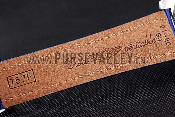 Breitling Bentley Mulliner Tourbillon Blue Dial Stainless Steel Case Blue Leather Strap 622726