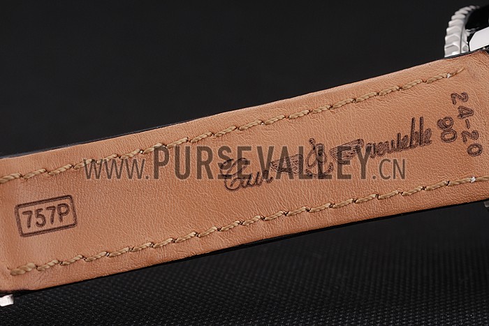 Swiss Breitling Navitimer Black Dial Stainless Stell Case Black Leather Strap