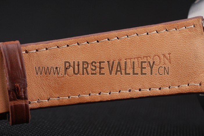 Louis Vuitton Tambour LV277 Tourbillon White Dial Stainless Steel Case Brown Leather Strap