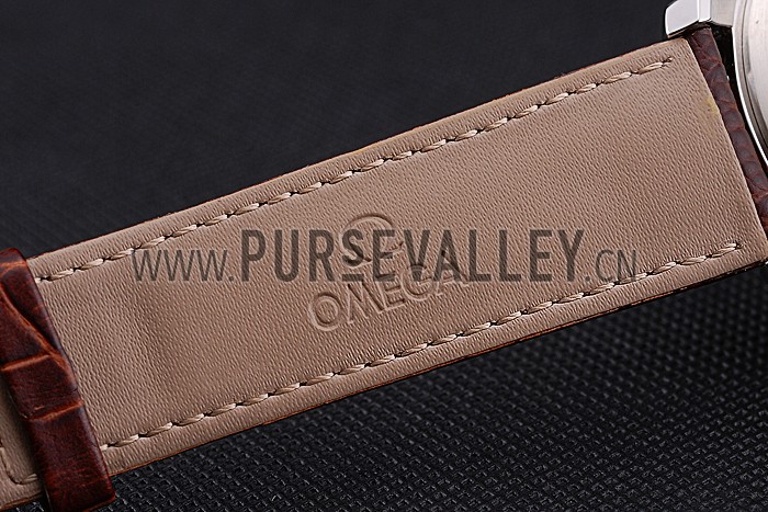 Omega DeVille White Dial Stainless Steel Case Brown Leather Strap 622830