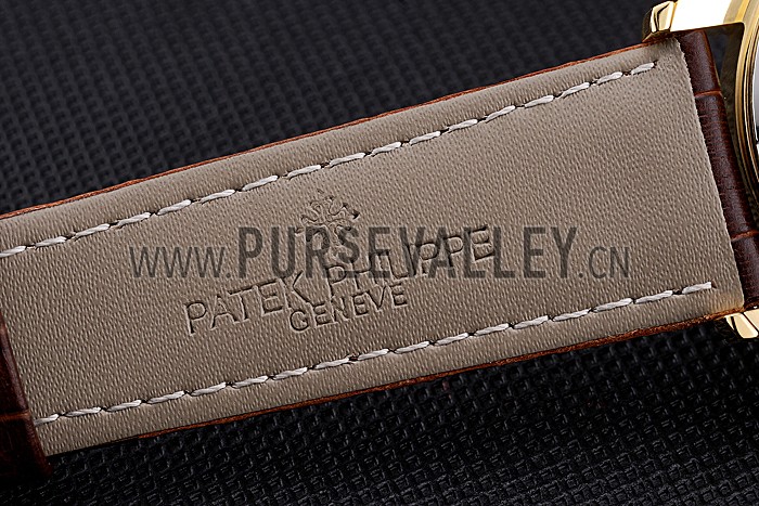 Patek Philippe Calatrava Gold Dial Gold Case Brown Leather Strap 622846
