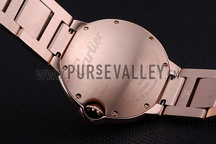 Swiss Cartier Ballon Bleu de Cartier Pink Diamond Dial Gold Bracelet 622556