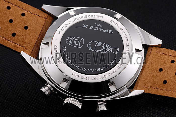 Tag Heuer Carrera SpaceX-7 White Dial Silver Stainless Steel Case Brown Suede Strap