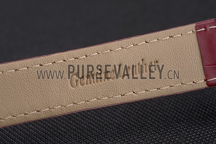 Omega Speedmaster Burgundy Dial Stainless Steel Case Diamond Bezel Burgundy Leather Strap