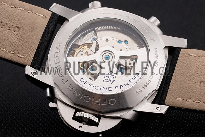Panerai Luminor 1950 3 Days Chrono Flyback Black Dial Stainless Steel Case Black Leather Strap