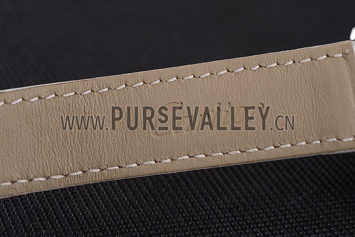 Cartier Ronde White Dial Stainless Steel Case White Leather Strap