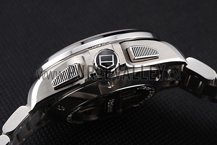 Tag Heuer Swiss Carrera Tachymeter Bezel Stainless Steel Black Dial