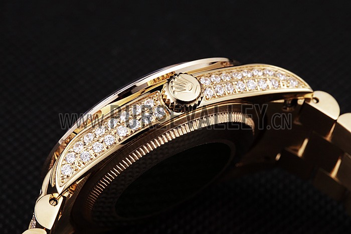 Swiss Rolex Day-Date Diamonds Yellow Gold-srl185 621615