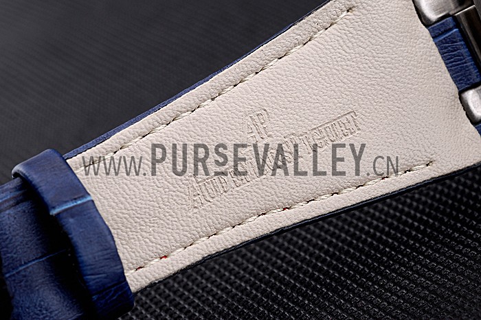 Swiss Audemars Piguet Royal Oak Offshore White Dial Stainless Steel Case Blue Leather Strap 622850