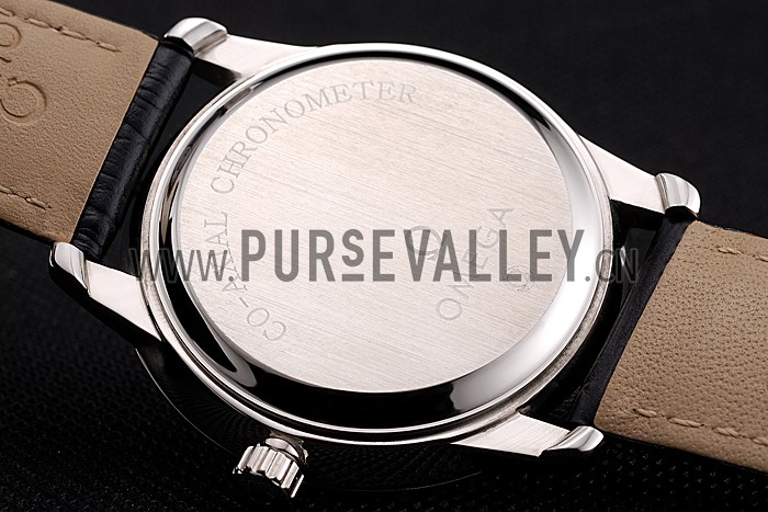 Omega De Ville Prestige Small Seconds Silver Dial Stainless Steel Case Black Leather Strap
