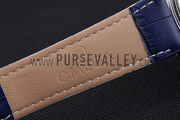 Omega Speedmaster Blue Dial Stainless Steel Case Blue Leather Strap 622808