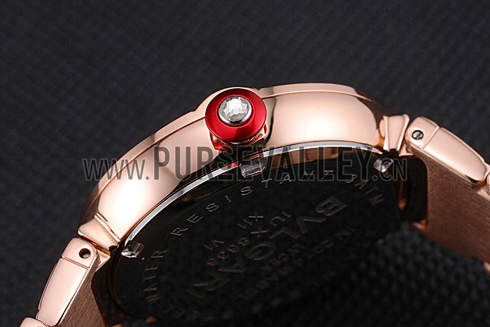 Bvlgari Lvcea White Dial Diamond Hour Markings Rose Gold Case And Bracelet