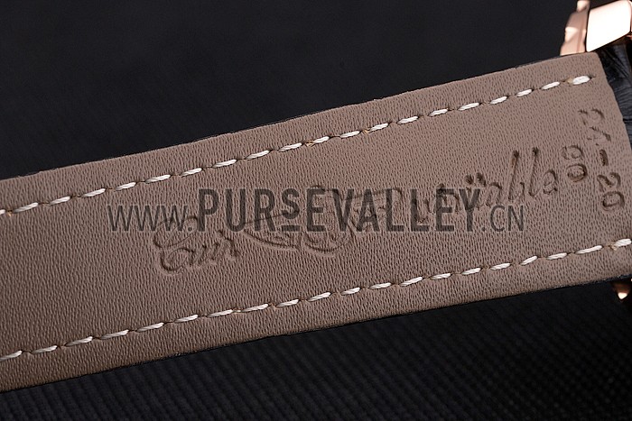 Breitling For Bentley Mulliner Tourbillon Black Dial Rose Gold Case Black Leather Strap