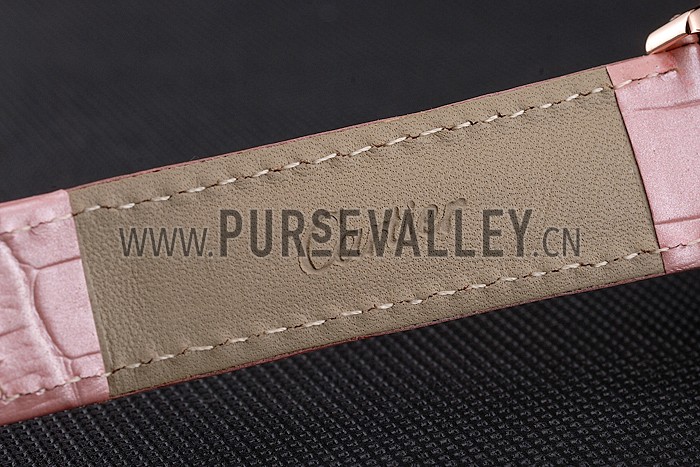 Cartier Tortue Perpetual Calendar White Dial Gold Case Pink Leather Strap