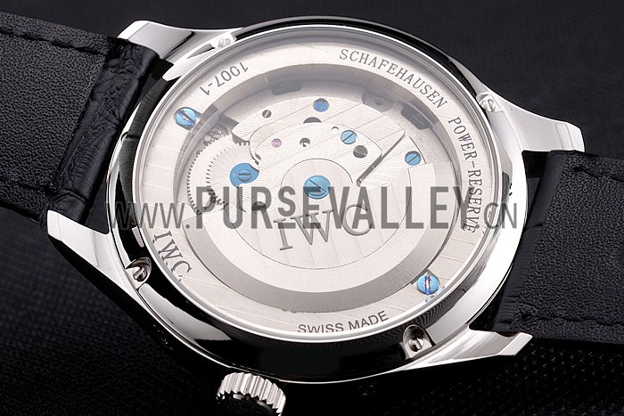 IWC Portofino Tourbillon Black Dial Stainless Steel Case Black Leather Strap