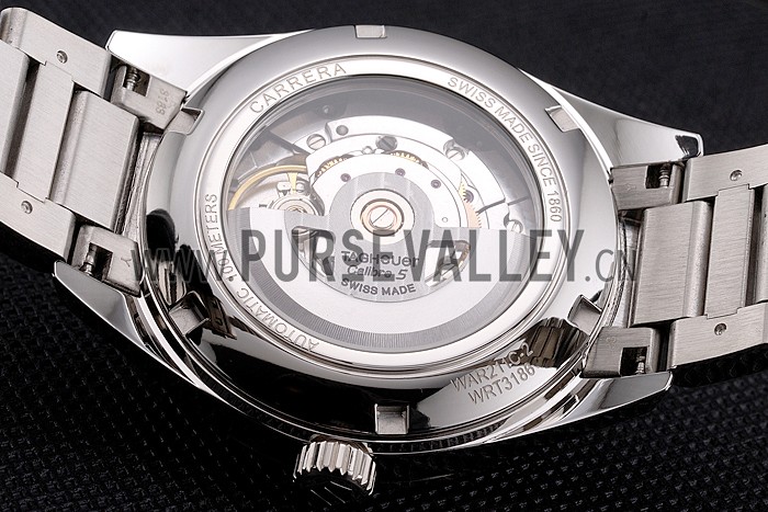 Swiss Tag Heuer Carrera Calibre 5 Silver Dial Stainless Steel Case And Bracelet