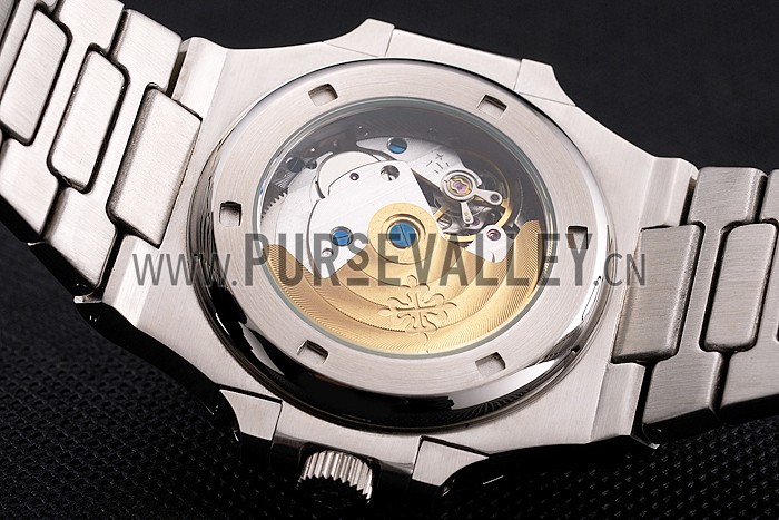 Patek Philippe Nautilus Black Dial Stainless Steel Case And Bracelet