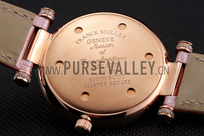 Franck Muller Double Mistery 4 Saisons White Dial Rose Gold Case Light Pink Leather Strap