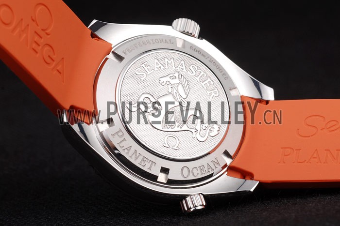 Omega Swiss Seamaster Planet Ocean Big Size Orange Strap
