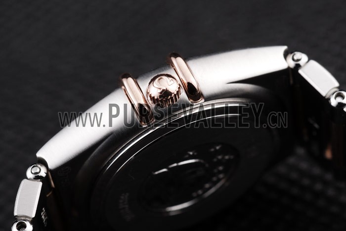 Omega Swiss Constellation Jewelry Rose Gold Case Small Radial Emblem White Dial