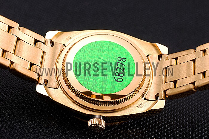 Rolex Datejust Diamond Dial Pink Jewels Bezel Gold Case And Bracelet 622835