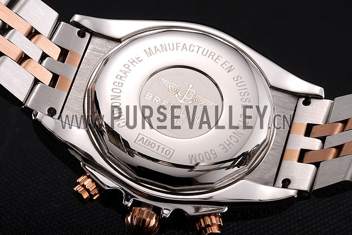 Breitling Chronomat 44 Black Dial with White Subdials 2 Tone Stainless Steel Bracelet 622509