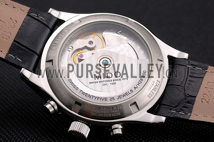 Mido Multifort Cronograph 2 Tone Dial Black Leather Strap 622184