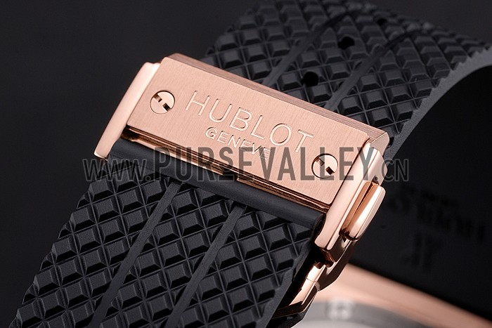 Hublot Big Bang King Black Strap Gold Dial Watch