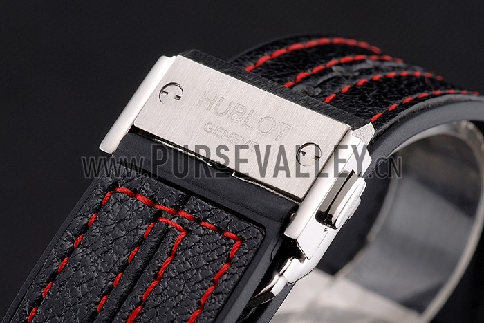 Hublot Big Bang Ferrari Black Dial And Bezel Stainless Steel Case Black Leather Strap 622767