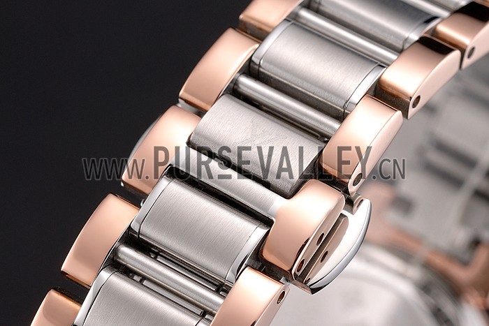 Louis Vuitton Tambour Stainless Steel and Rose Gold Bracelet White Dial 801417