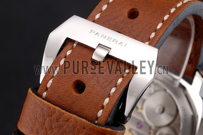 Panerai Luminor Marina Stainless Steel Bezel Brown Leather Bracelet 622313