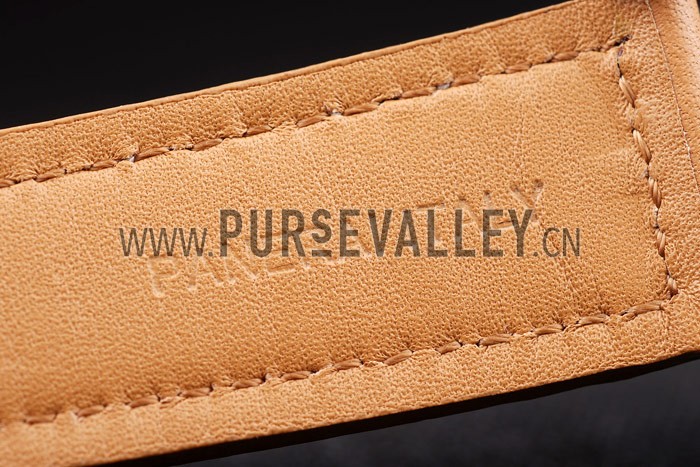 Panerai Luminor Brushed Stainless Steel Case Blue Dial Brown Leather Strap