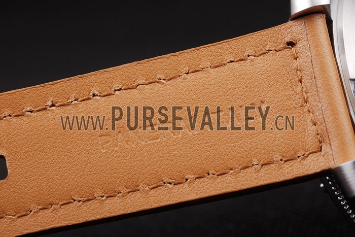 Panerai Luminor Brushed Stainless Steel Case Brown Dial Brown Leather Strap