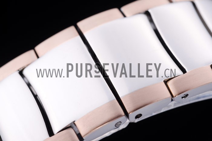 Bvlgari Assioma D 20mm White Dial Stainless Steel Case With Diamonds Two Tone Bracelet