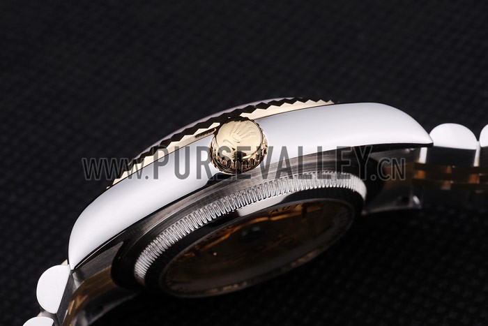 Rolex Datejust Gold Dial Ribbed Bezel 7450