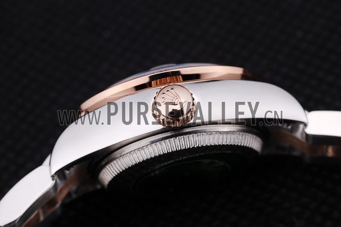 Rolex Datejust Diamonds Rose Gold Polished Bezel Brown Dial 7475