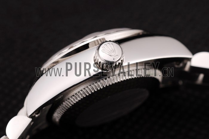 Rolex DateJust Brushed Stainless Steel Diamond Plated Case White Dial Diamond Plated Bezel