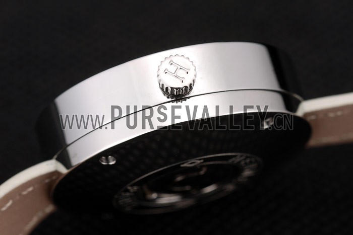 Hermes Classic MOP Dial White Elongated Leather Strap