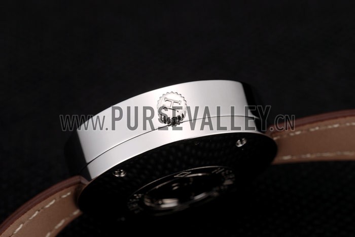 Hermes Classic MOP Dial Brown Elongated Leather Strap